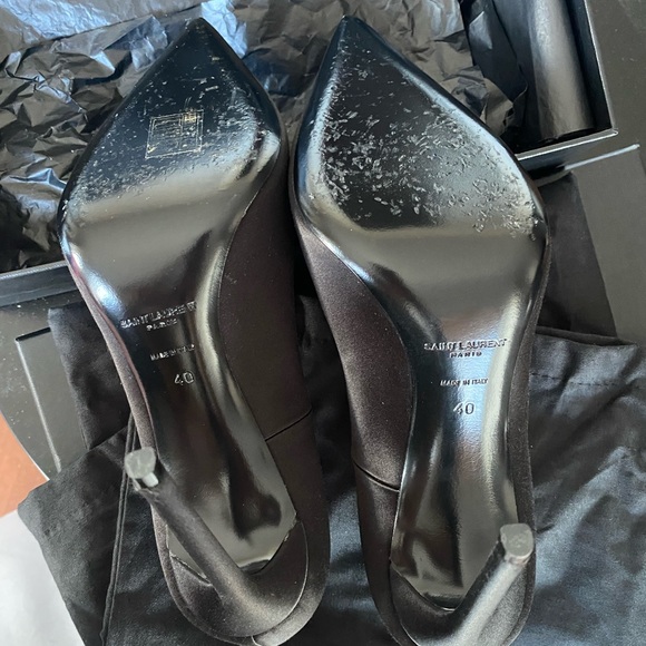 *SOLD* Gorgeous never worn Saint Laurent Black Heels with Crystal Toe. - Picture 10 of 13